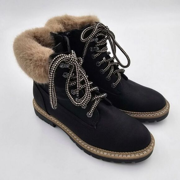 Steve Madden Black Winter Boots with Fur Lining and Thick Sole - Picture 1 of 10